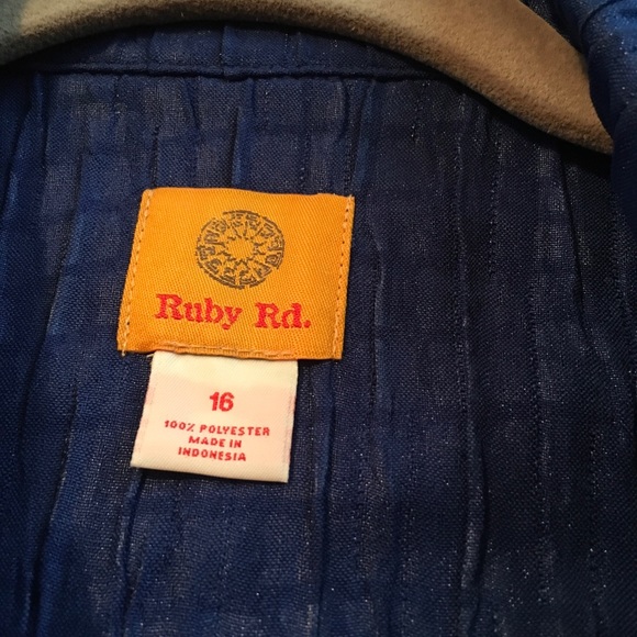 Ruby Rd Blue Textured Jacket - Picture 3 of 5